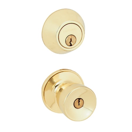 Schlage Dexter Bright Brass Deadbolt and Door Knob Combo JC60VBYR605